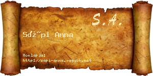 Sápi Anna névjegykártya