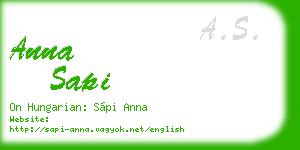 anna sapi business card