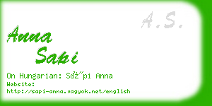 anna sapi business card